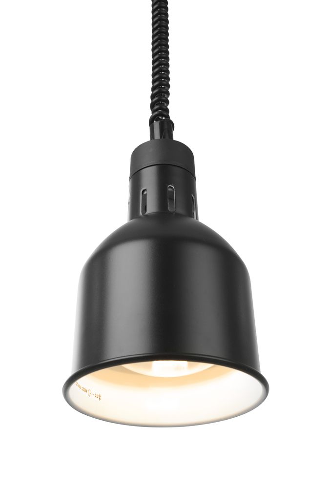 Höhenverstellbare Wärmelampe  zylinderförmig    Schwarz  230V/250W  ø175x(H)250mm-ING11686