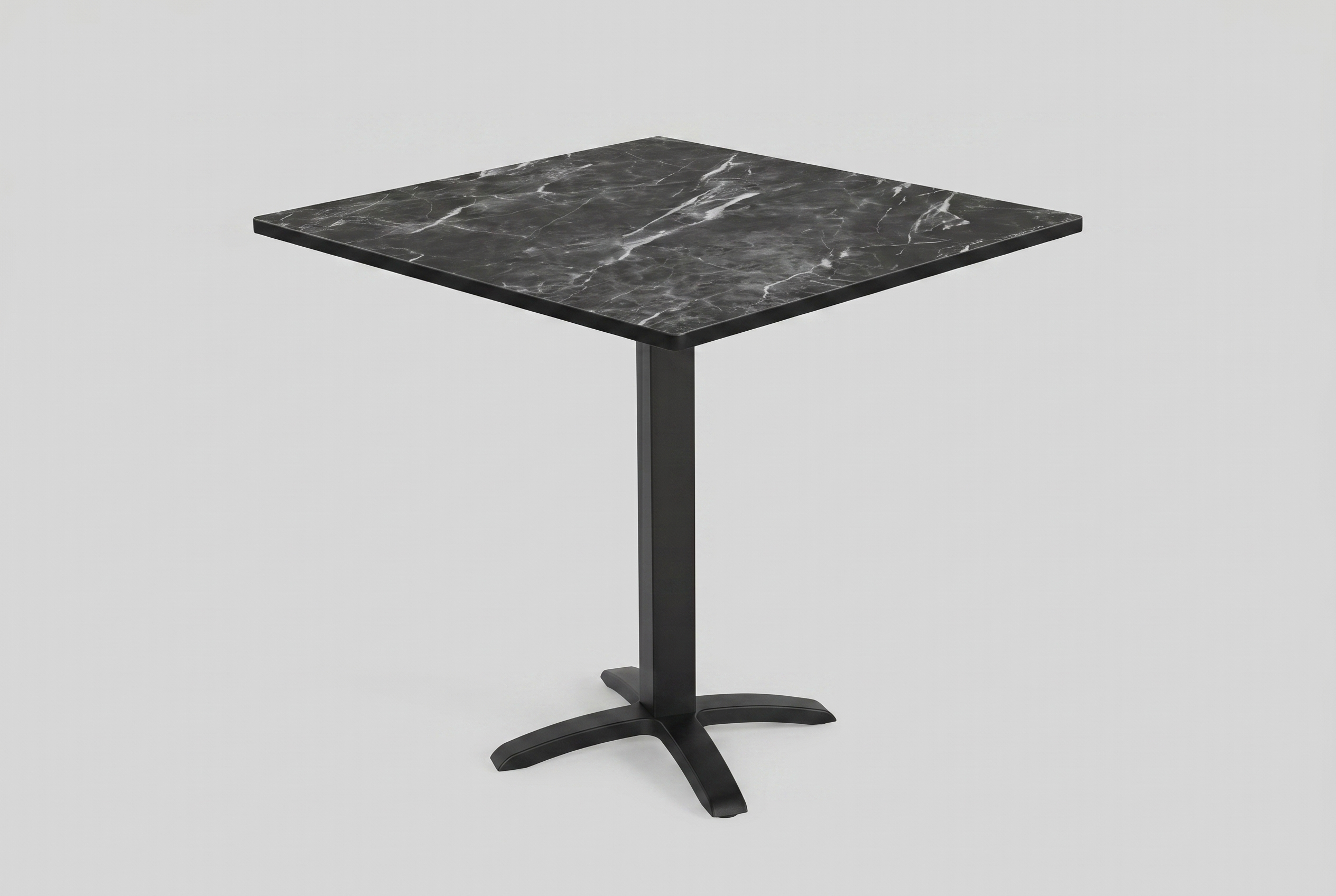 Outdoor Bistro Tisch 70x70cm Compact HPL Marmor Optik Onyx Black TK3 - Pescara
