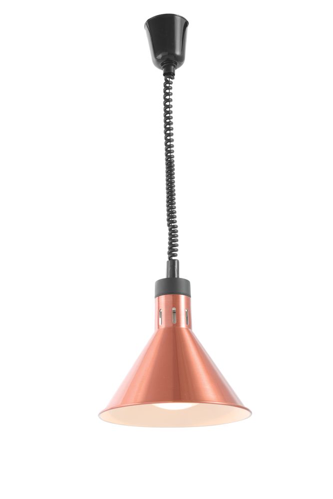 Höhenverstellbare Wärmelampe  konisch    Kupfer  230V/250W  ø275x(H)250mm-ING11680