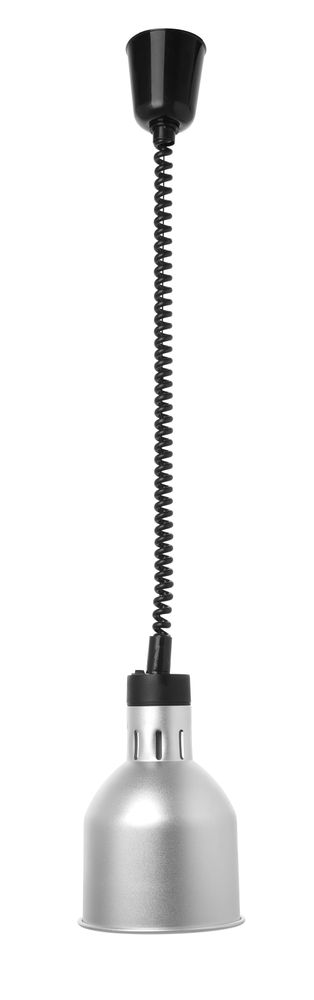 Höhenverstellbare Wärmelampe  zylinderförmig    Silber  230V/250W  ø175x(H)250mm-ING11684