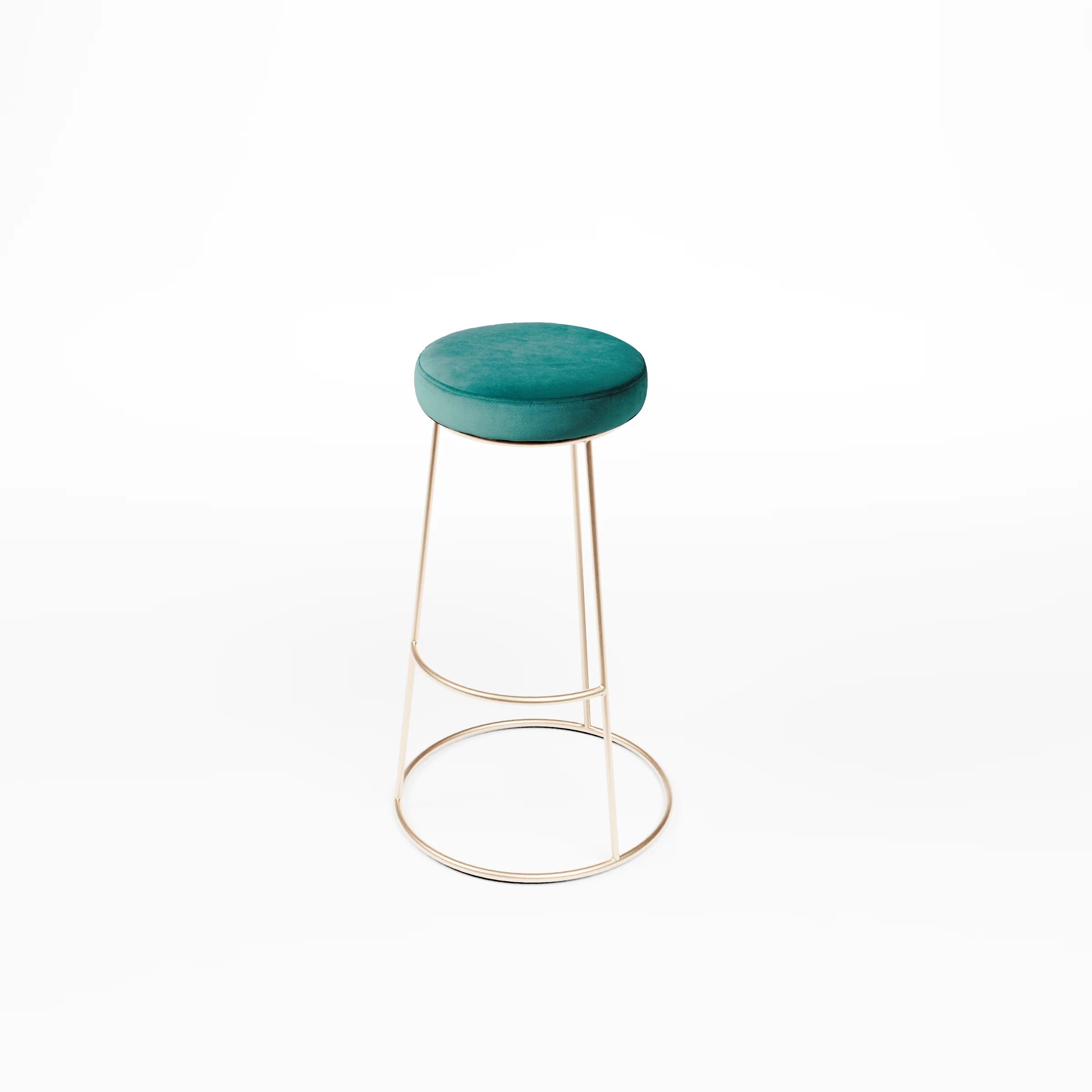 Barhocker Iconic Rose Gold mit Sitzpolster Samt Grün Barhocker Iconic Rose Gold mit Sitzpolster Samt Grün