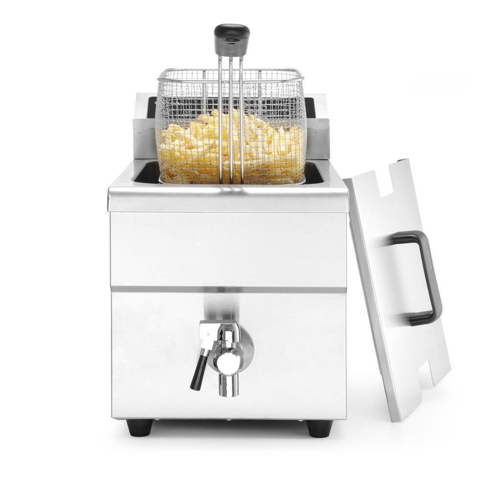 Induktionsfritteuse mit Ablasshahn - 8 l    8L  Grau  230V/3500W  288x619x(H)408mm-ING11581