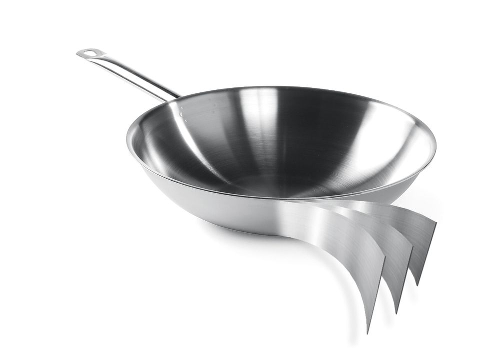 Wokpfanne 3-Schichten - ohne Deckel ⌀360x(H)90mm-ING12130