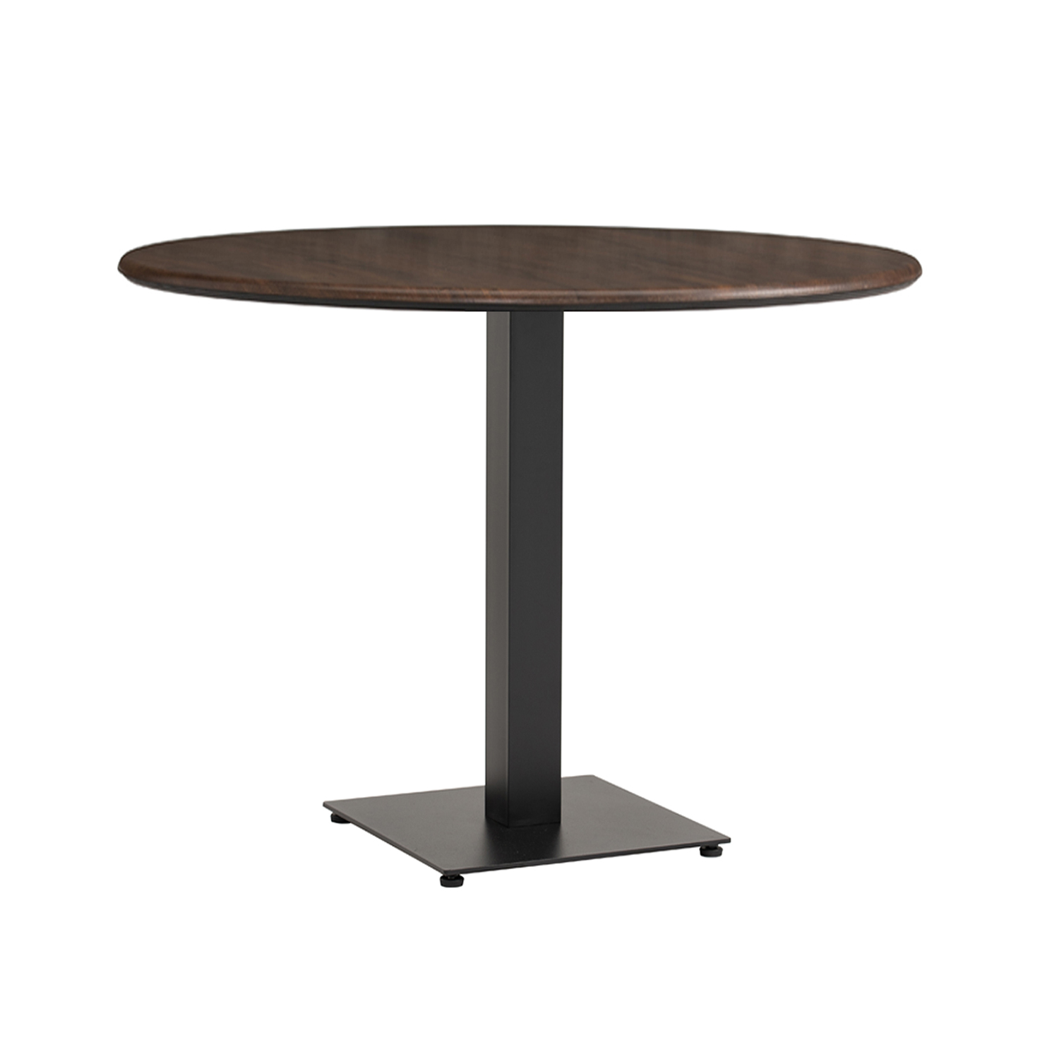 Outdoor Tisch Rund Walnuss Braun 80cm Außenbereich Compact HPL Tischplatte Catania