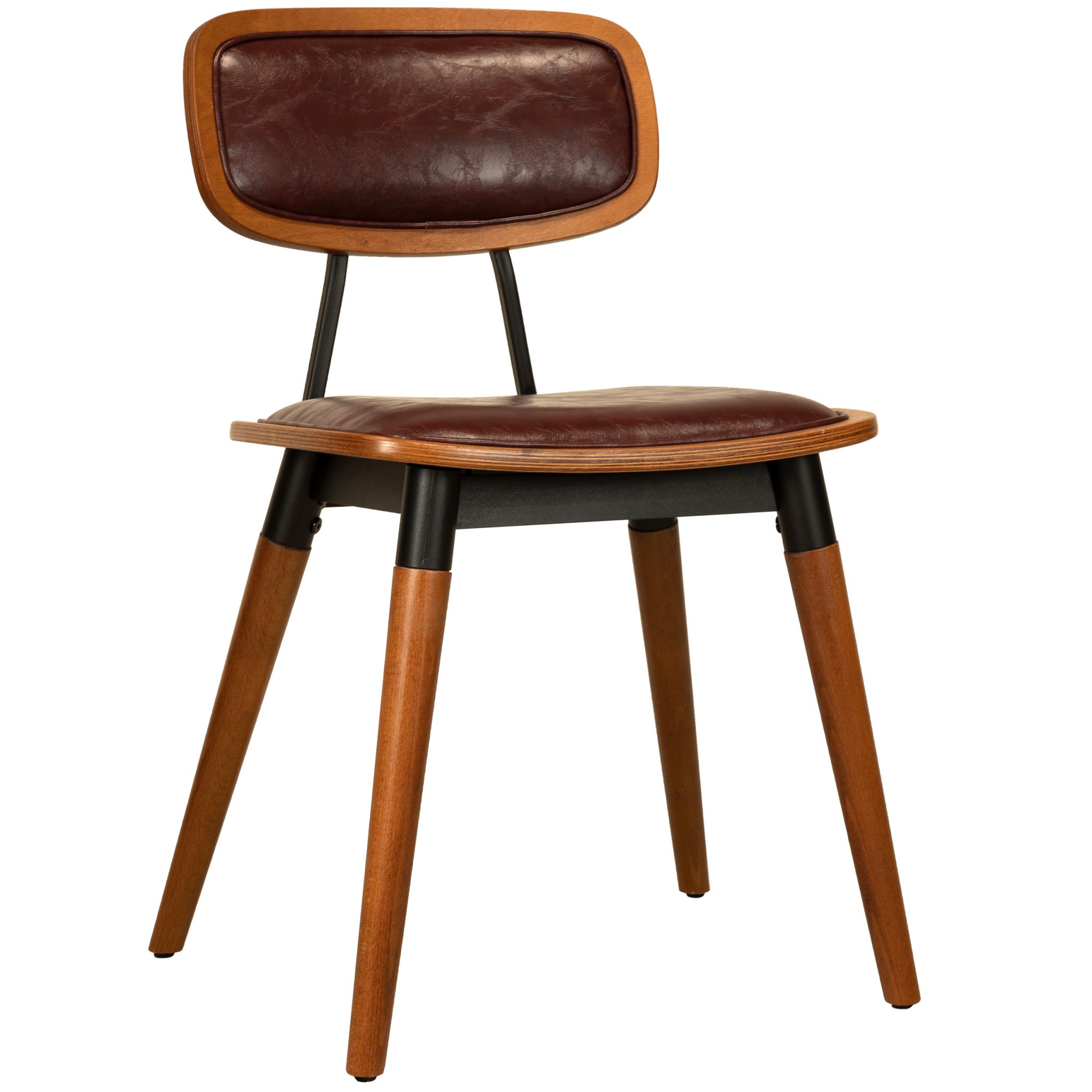 Restaurant Bistro Stuhl Vintage Kunstleder Rot