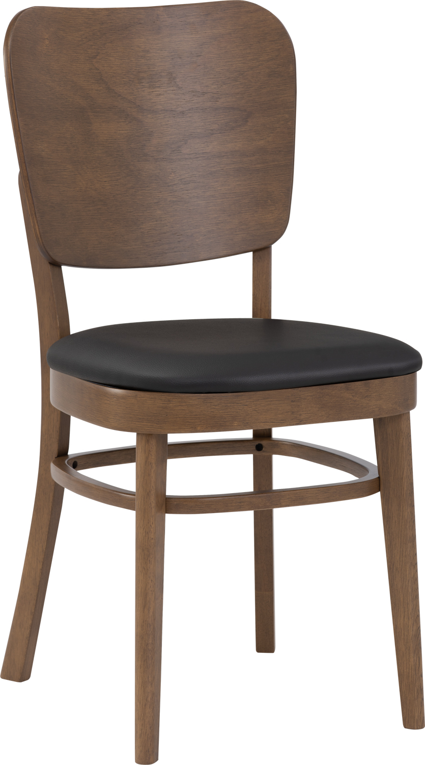 Gastro Restaurant Bistro Stuhl Mara Hellbraun Kunstleder Schwarz