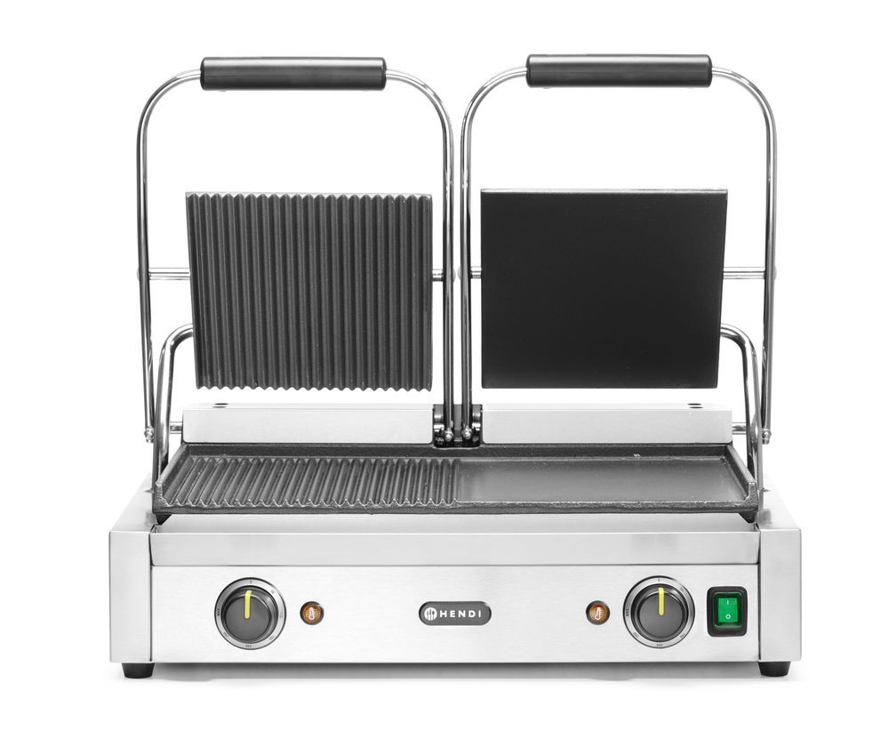 Kontaktgrill - Doppelversion    halb glatt  halb gerillt  230V/3600W  575x430x(H)510mm-ING11604