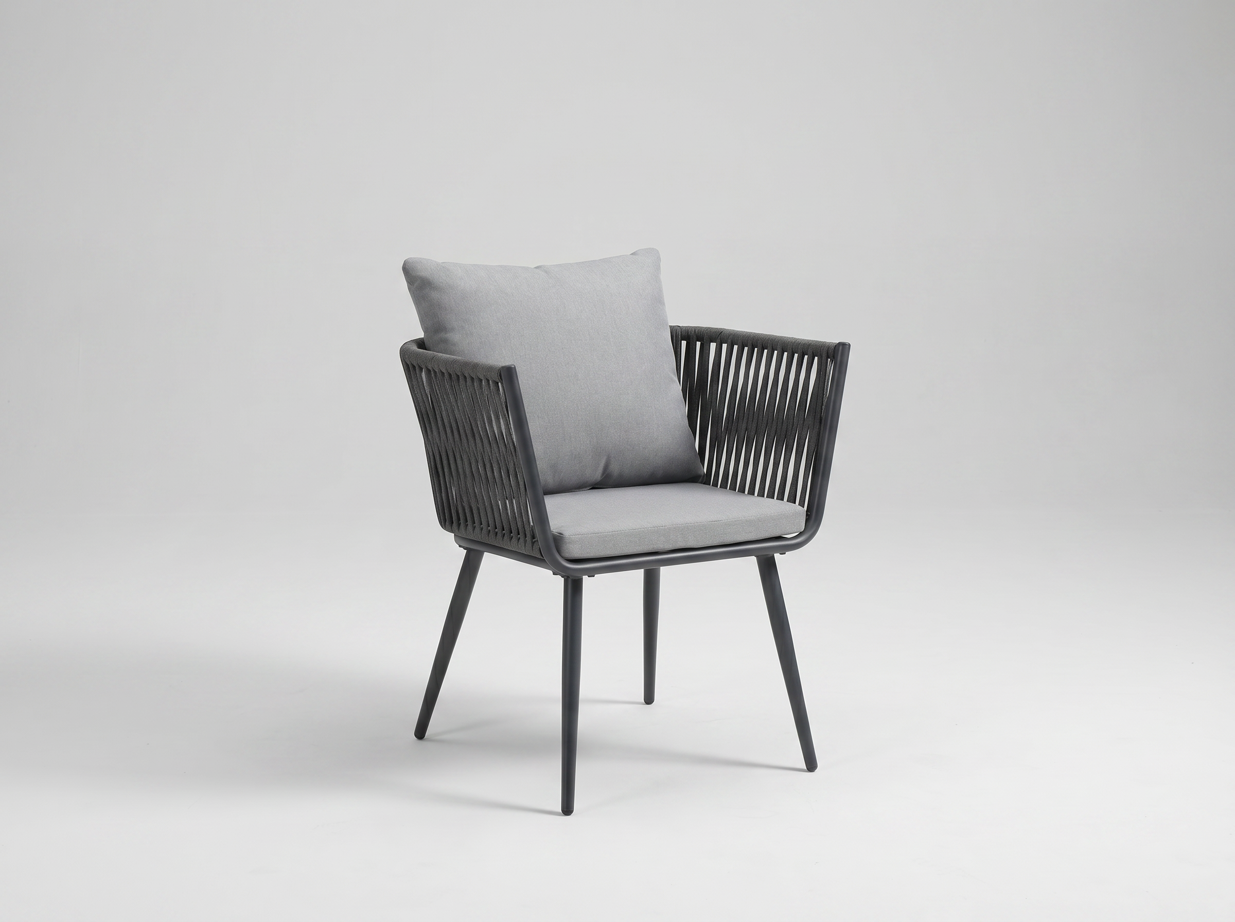 Outdoor Stuhl Siena mit Aluminiumrahmen für Außenbereich Sessel Anthrazit