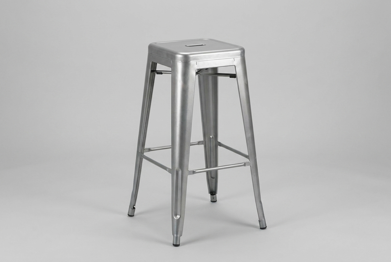 Barhocker Stella aus Stahl Silber