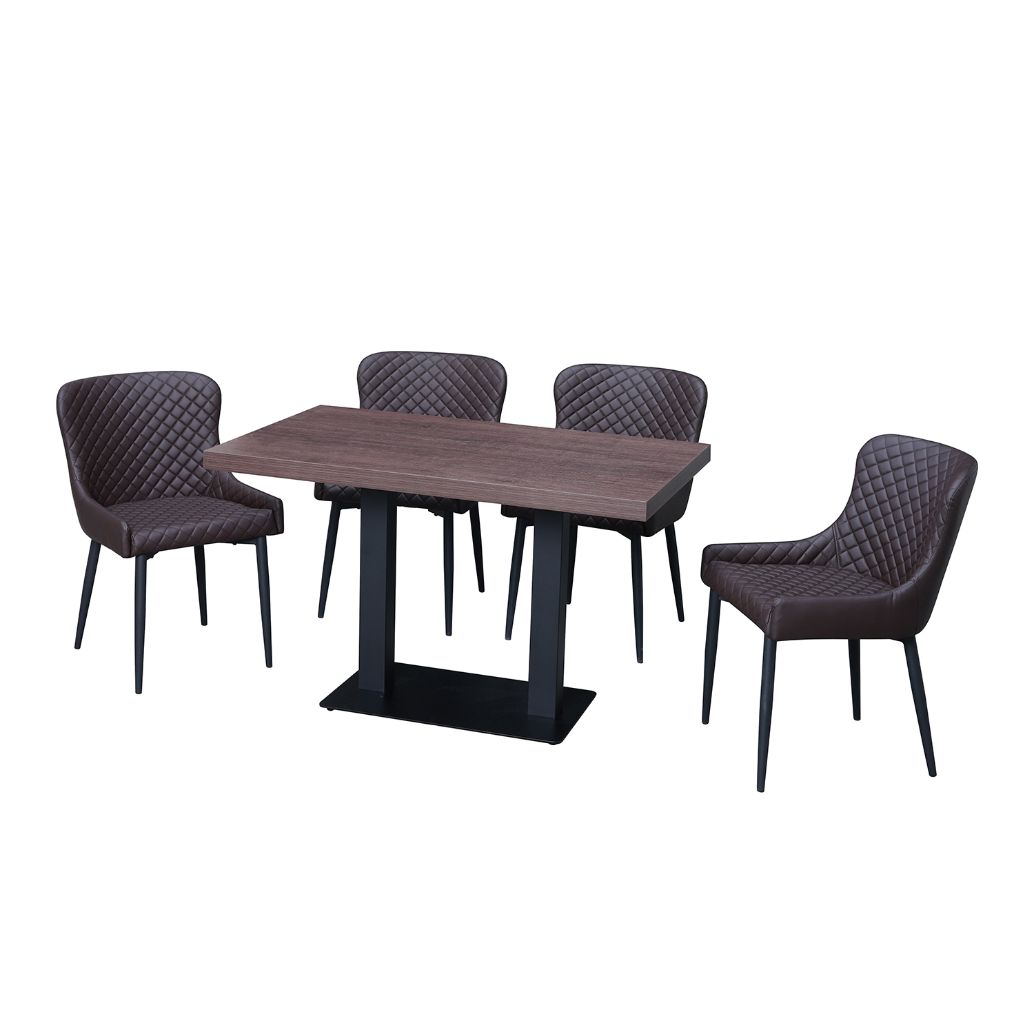 1+4 Garnitur 120x80cm Artus Braun Restaurant Stühle Hotel Bistro Tische-SW10300 1+4 Garnitur 120x80cm Artus Braun Restaurant Stühle Hotel Bistro Tische-SW10300