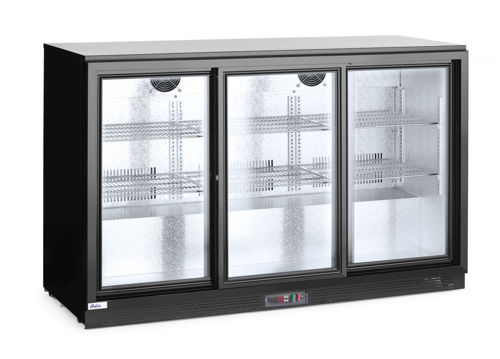 Bar-Kühlschrank mit drei Schiebetüren Arktic 308L Schwarz 220-240V/160W 1350x520x(H)865mm-ING11164