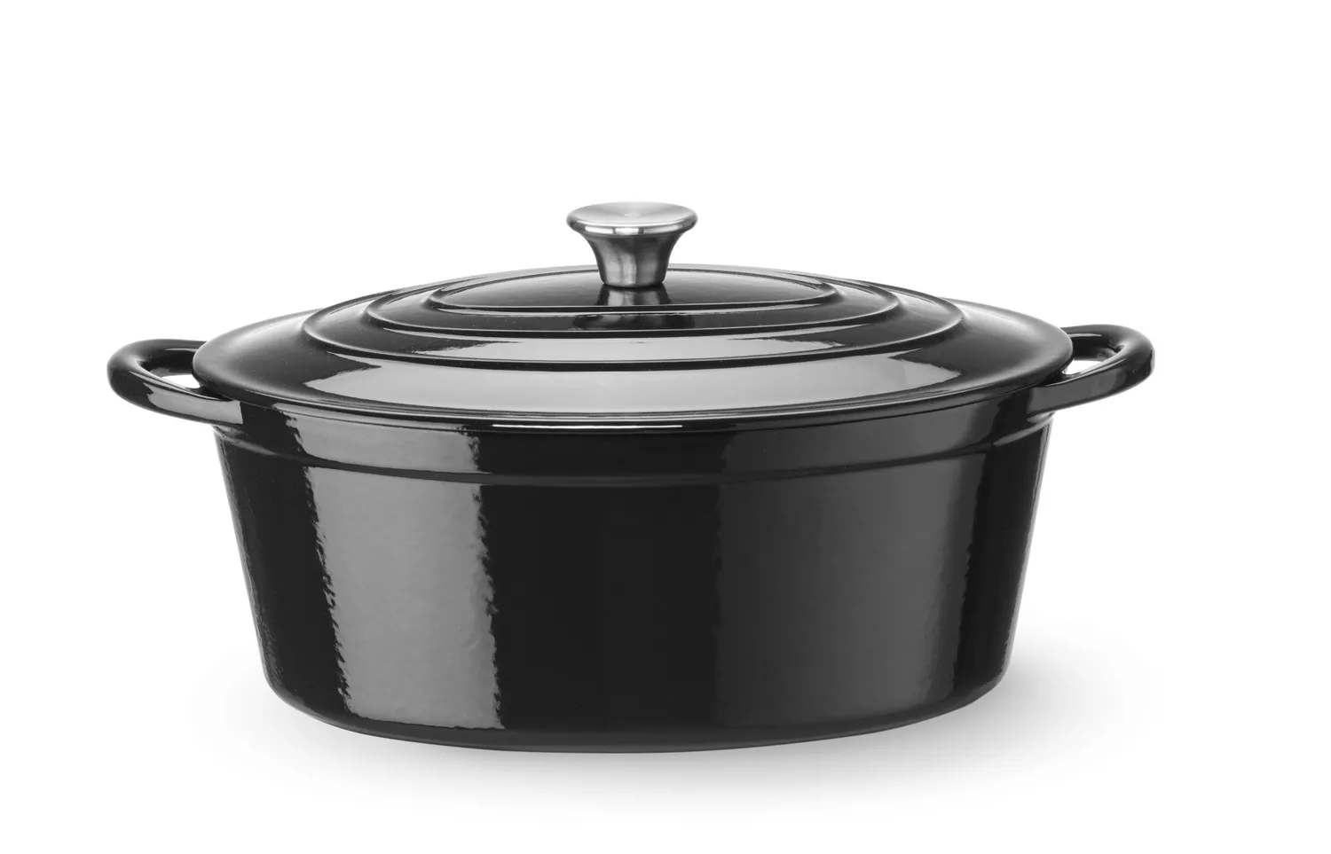 Emaillierter Gusseisentopf 0.27L Rund Schwarz 130x100x(H)48mm