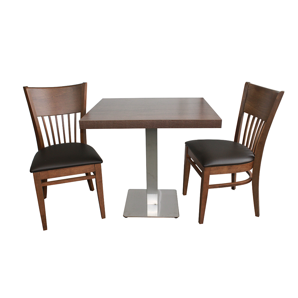 1+2 Restaurant Set Tisch Lyon 50x50x3,6cm Vera Stuhl Bistrostühle Bistrotische