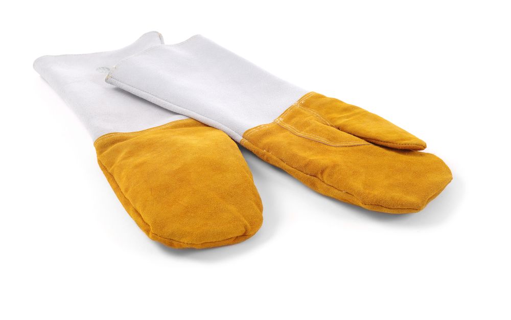 Leder-Grillhandschuhe hitzebeständig – 2 Stück    2 Stk.  (L)460mm-ING11712