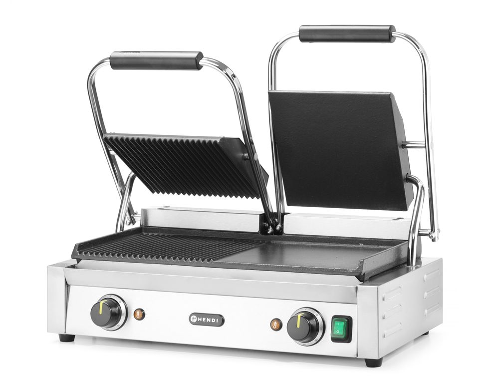 Kontaktgrill - Doppelversion    halb glatt  halb gerillt  230V/3600W  575x430x(H)510mm-ING11604