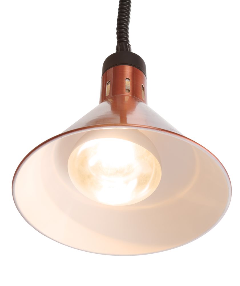 Höhenverstellbare Wärmelampe  konisch    Kupfer  230V/250W  ø275x(H)250mm-ING11680