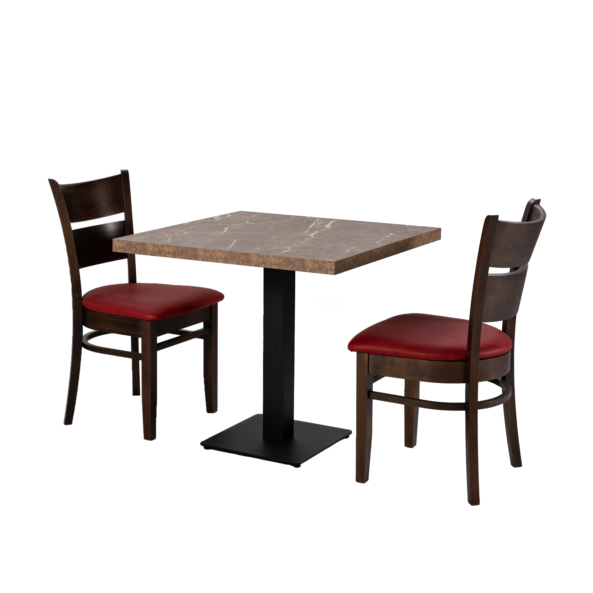 Restauranttisch Catania Mocca Marmor Optik 70x70cm Bistrotisch Gastrotisch-ING10747