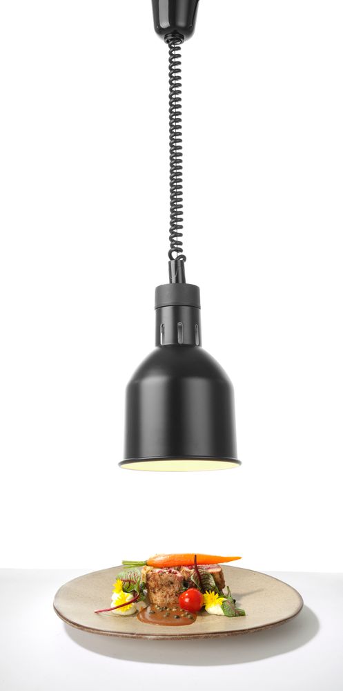 Höhenverstellbare Wärmelampe  zylinderförmig    Schwarz  230V/250W  ø175x(H)250mm-ING11686