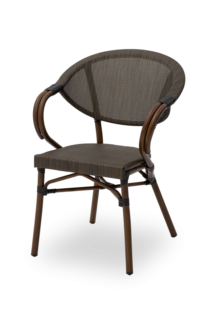 Stuhl Udine in Farbe Altbraun aus Technorattan Outdoor-ING10887