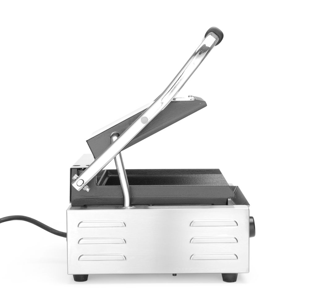 Kontaktgrill - Einzelversion    oben und unten gerillt  230V/1800W  310x426x(H)510mm-ING11607