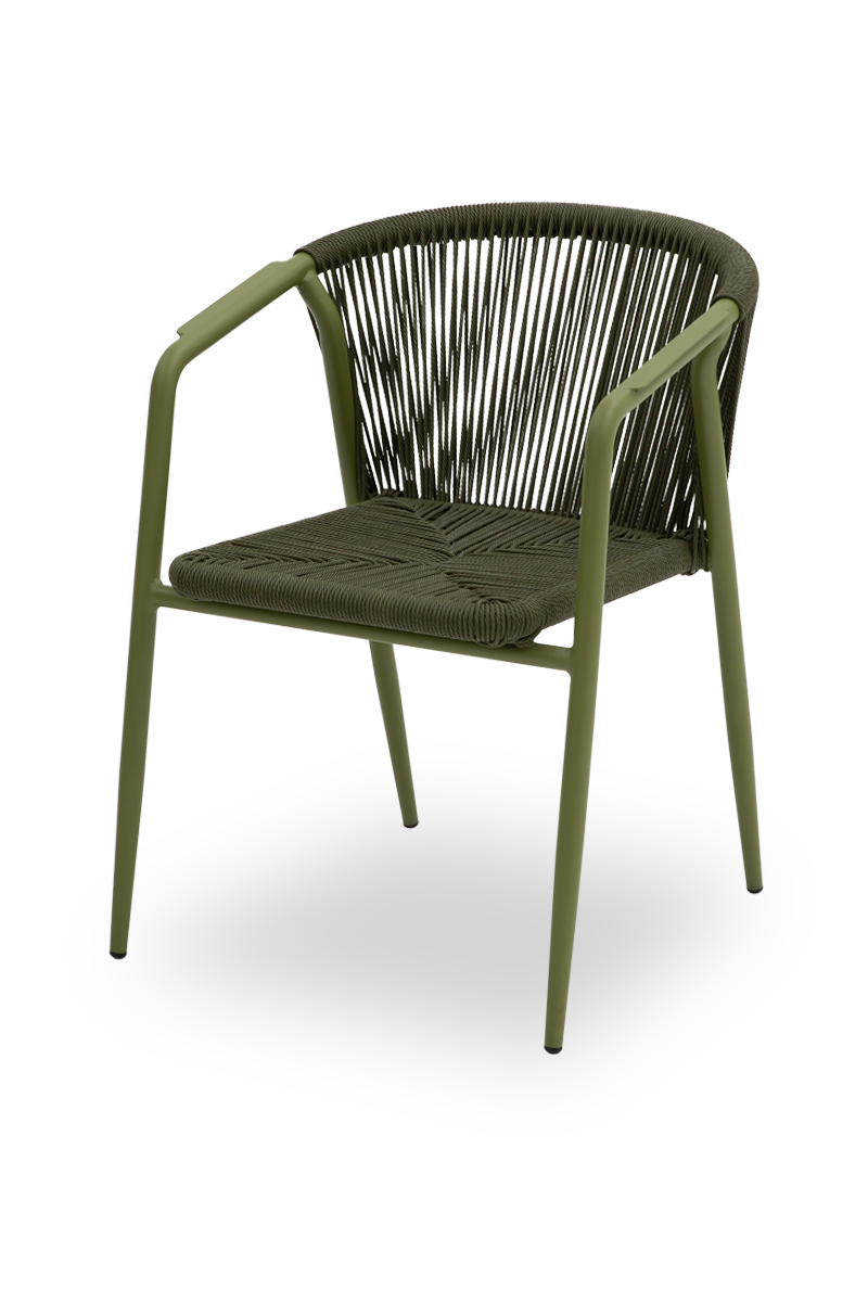 Technorattan Stuhl Treviso Grün mit Armlehne-ING10885 Technorattan Stuhl Treviso Grün mit Armlehne-ING10885