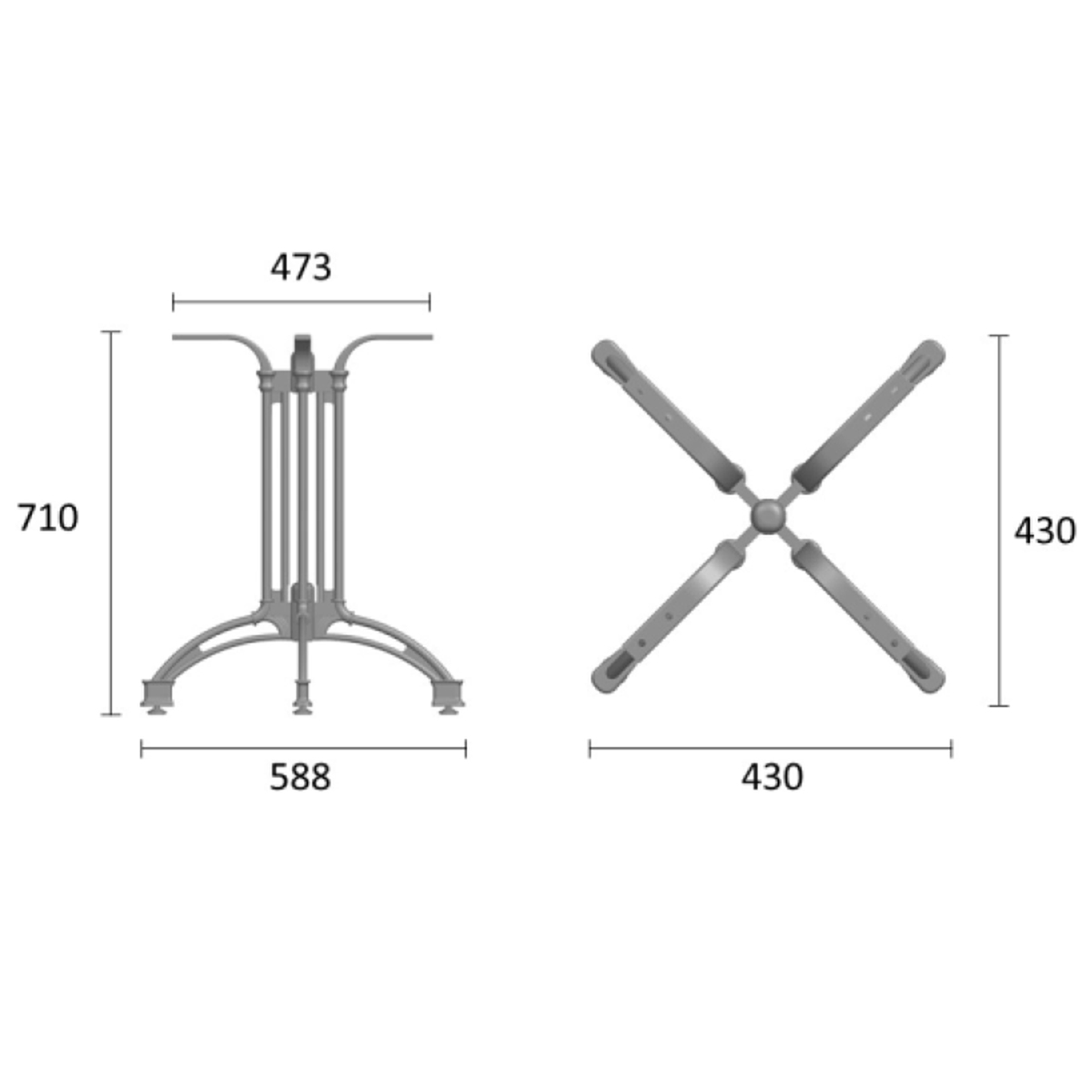 Restaurant Gastronomie Tischbein Outdoor Tischgestell TK1-ING10779