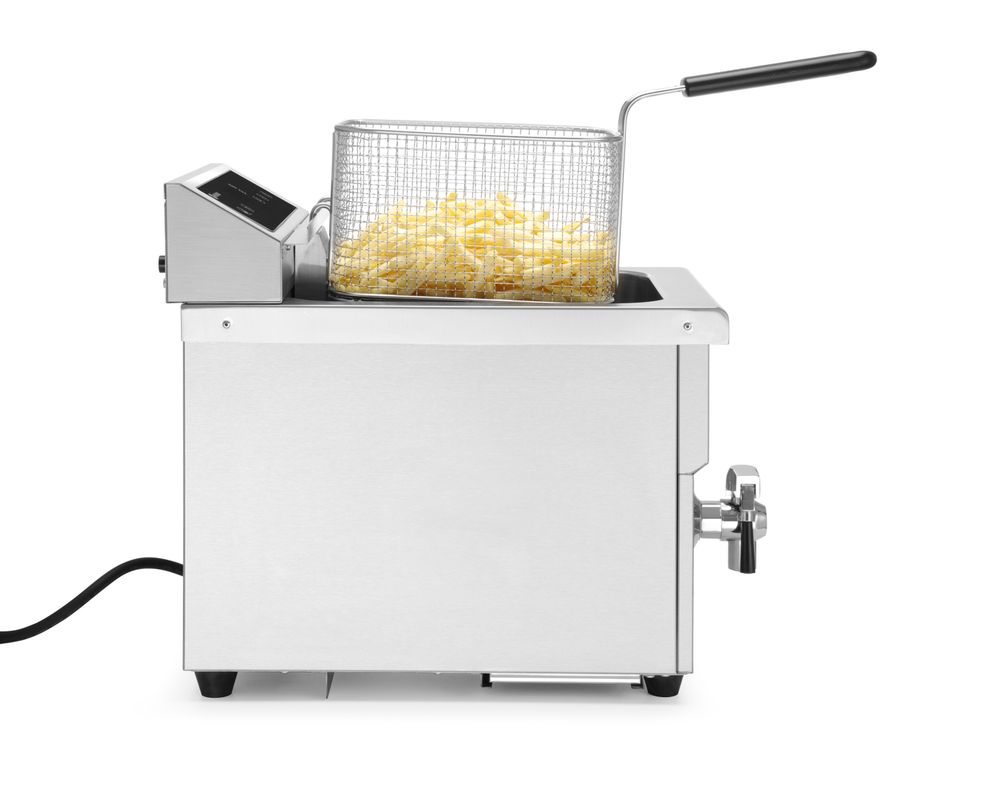 Induktionsfritteuse mit Ablasshahn - 8 l    8L  Grau  230V/3500W  288x619x(H)408mm-ING11581
