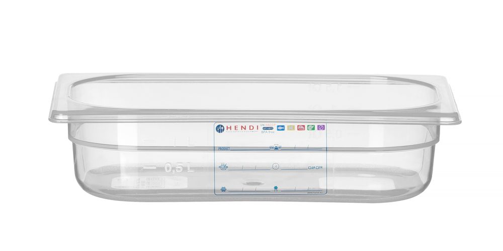 Gastronorm-Behälter 1/4 GN 1/4 18L Transparent 265x162x(H)65mm-ING12226