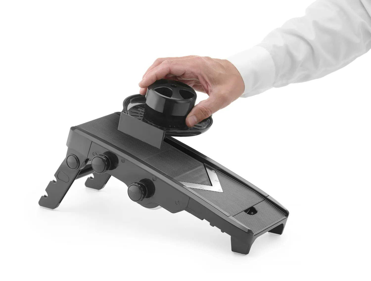 Mandoline V-förmig Schwarz 13x33,5x(H)7,5cm