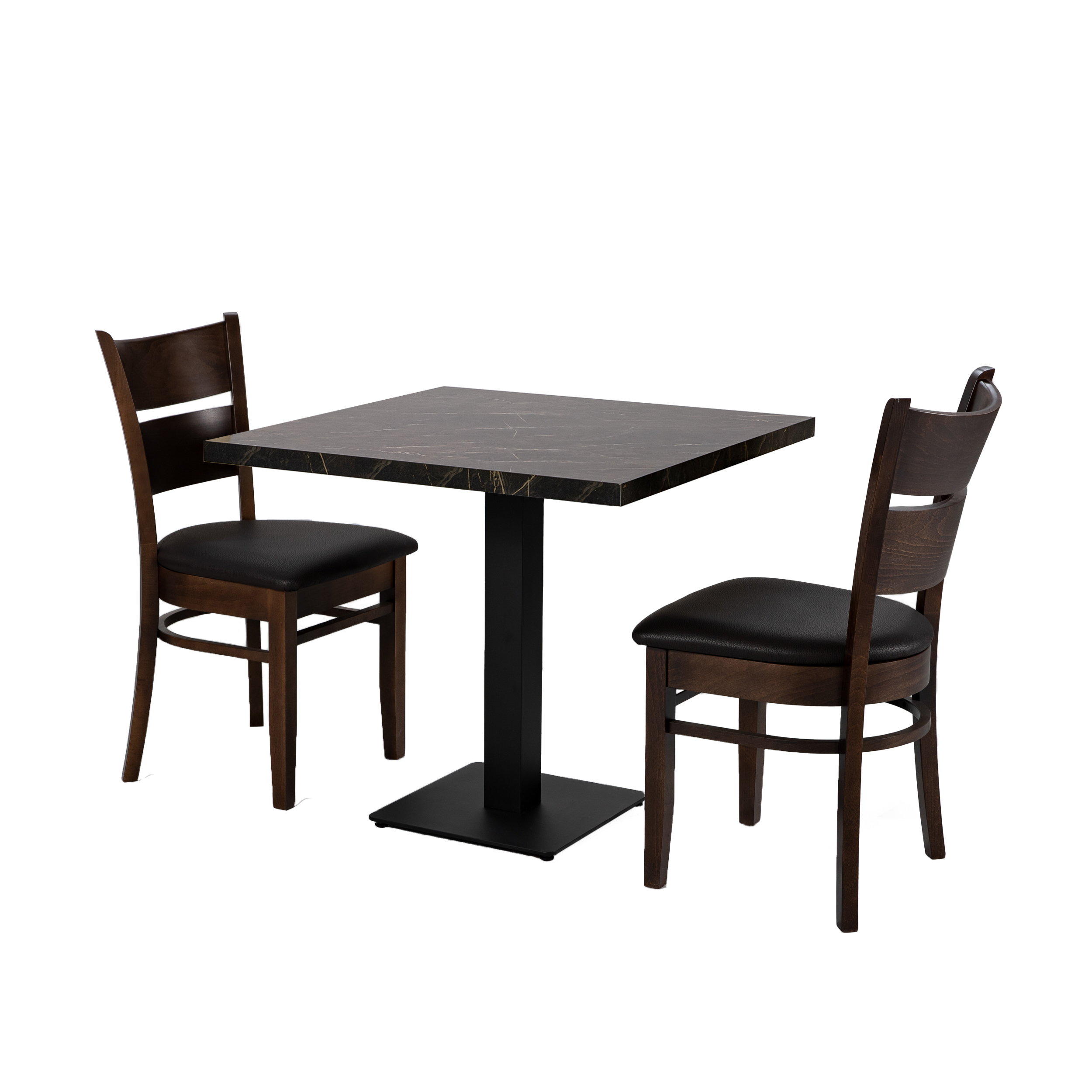 Restauranttisch Catania Braun Marmor Optik 80x80cm Bistrotisch Gastrotisch-ING10744