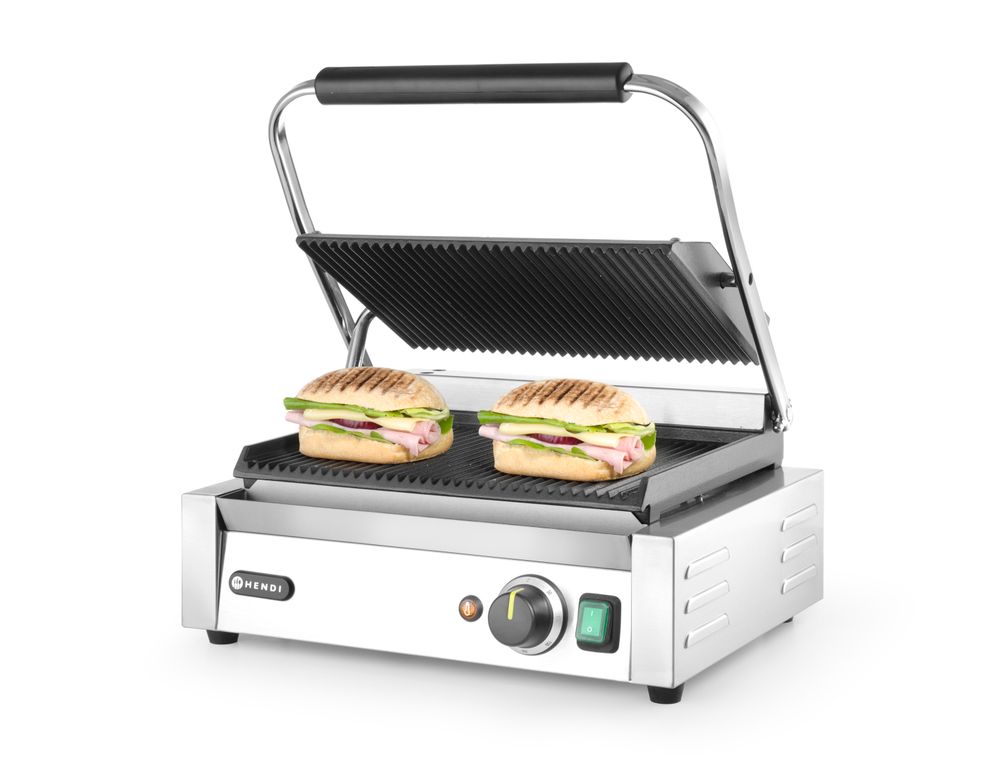 Kontaktgrill - Panini    oben und unten gerillt  230V/2200W  432x396x(H)214mm-ING11612 Kontaktgrill - Panini    oben und unten gerillt  230V/2200W  432x396x(H)214mm-ING11612