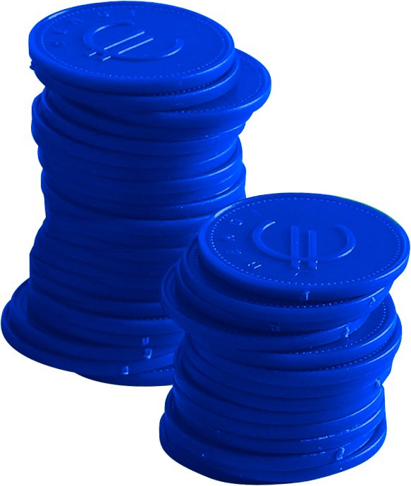 Pfandmünzen - 100 Stk. Bar up Blau 100 Stk. ø25mm-ING11079 Pfandmünzen - 100 Stk. Bar up Blau 100 Stk. ø25mm-ING11079