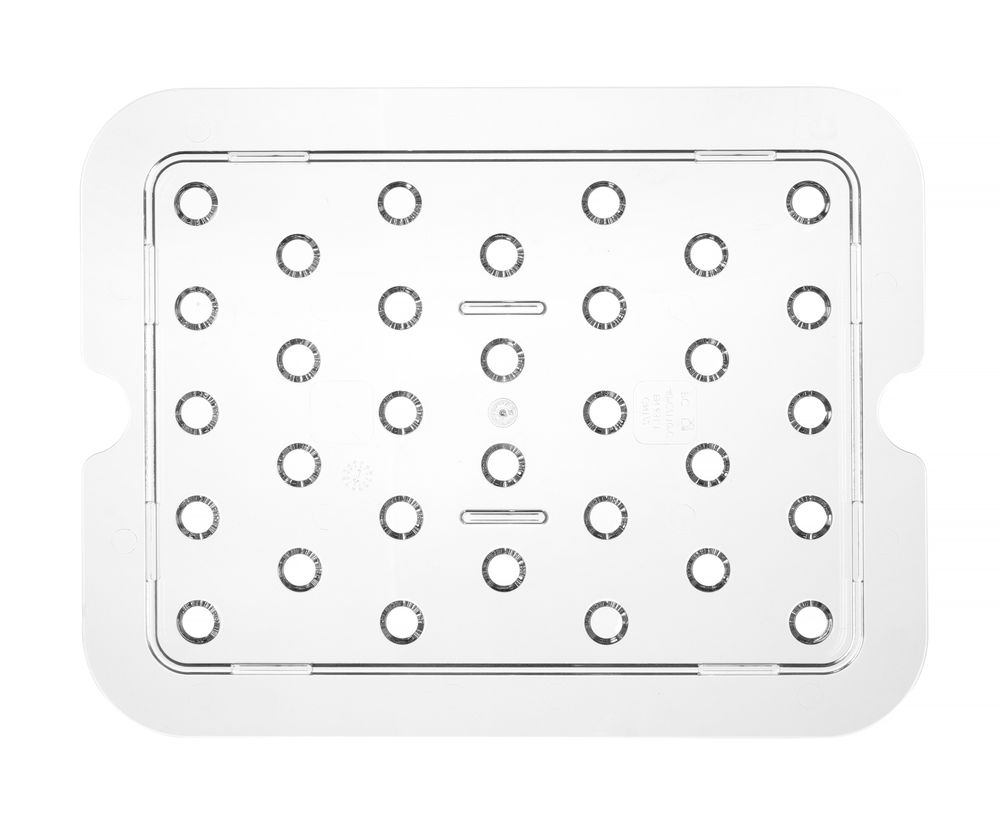 Perforiertes Abtropfgitter für Gastronorm-Behälter aus Polycarbonat Profi Line GN 1/2 Transparent 26-ING12267