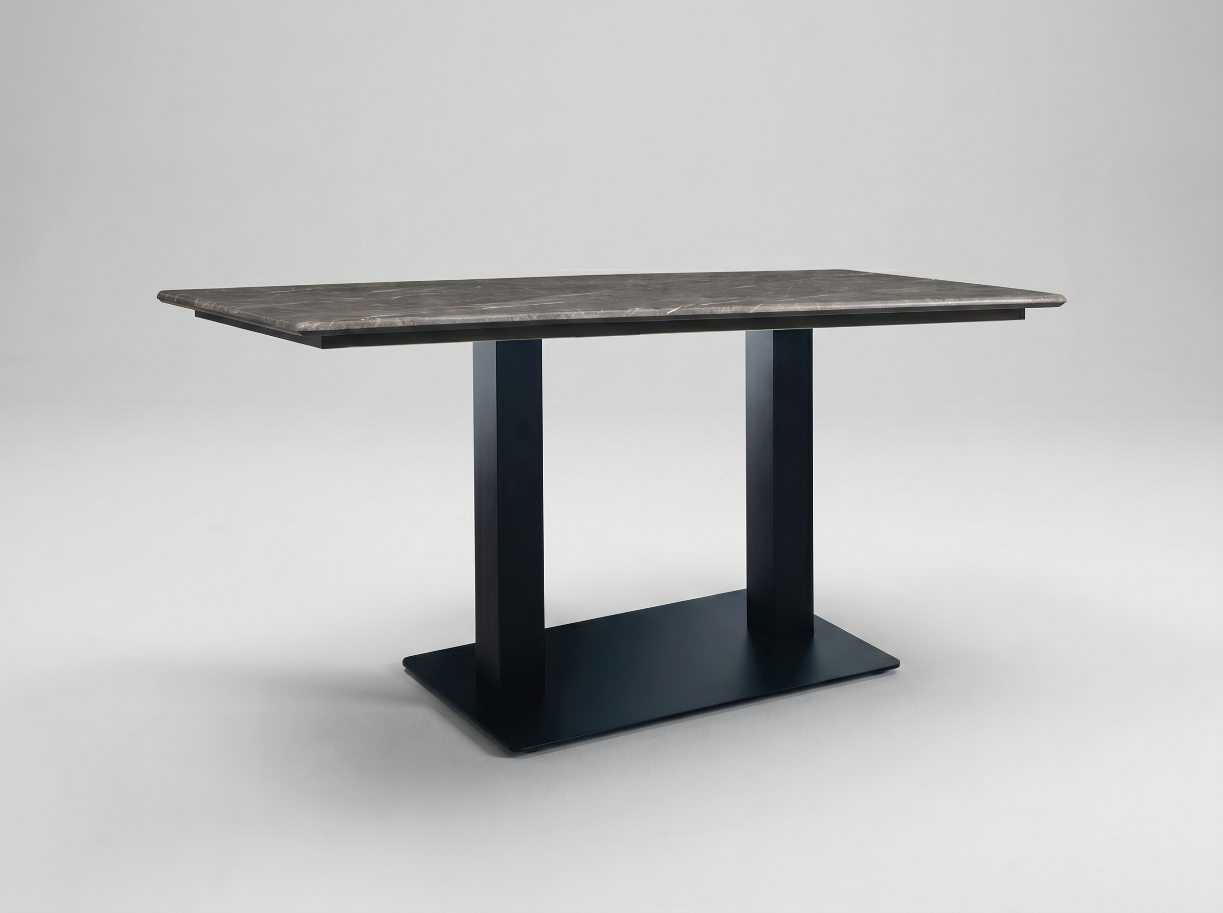 Outdoor Tisch 120x70cm Marmor Optik Grau Compact HPL Tischplatte - Catania