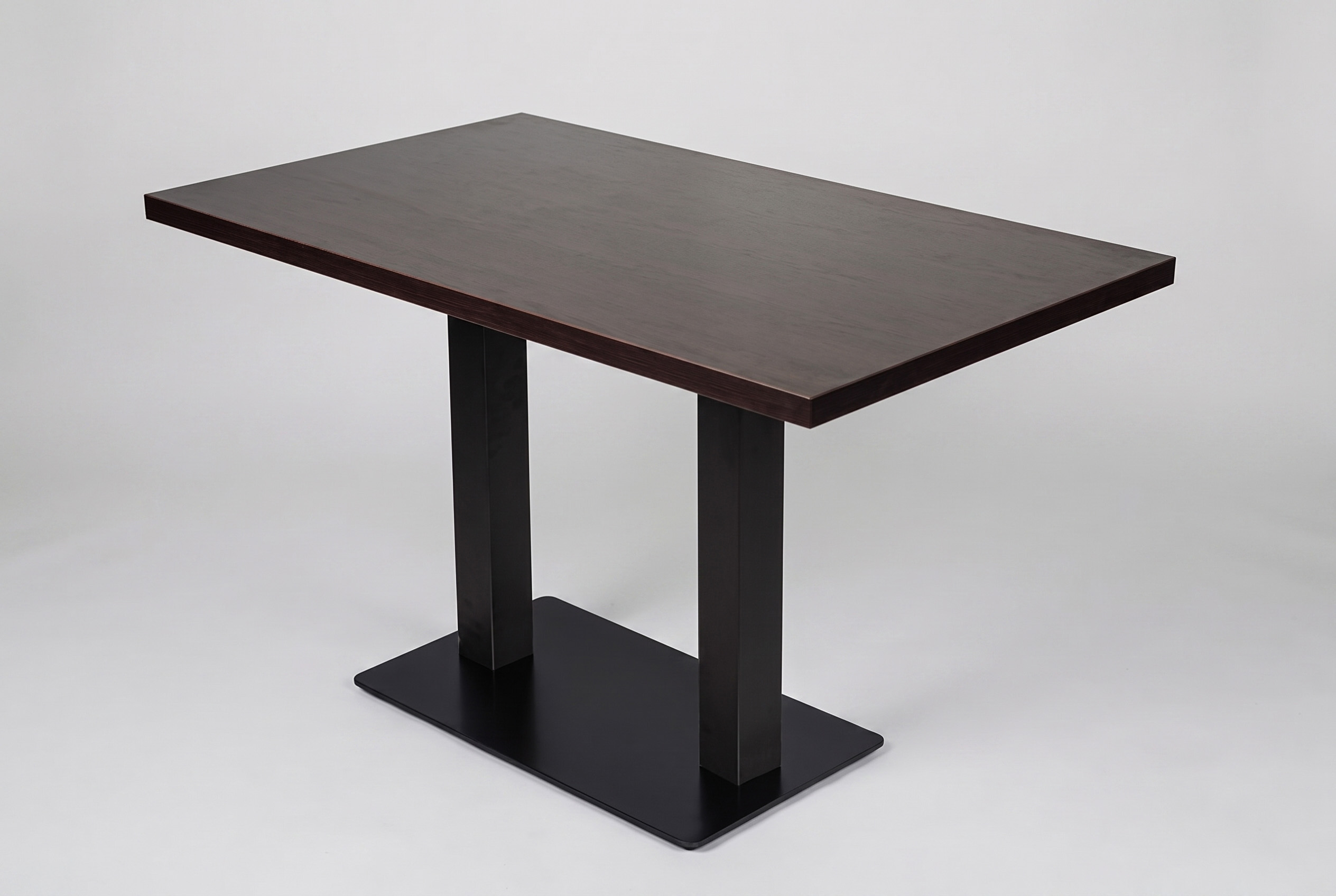 Restaurant Bistro Tisch 50x50x3,6cm Dunkelbraun Milano Tischbein Schwarz