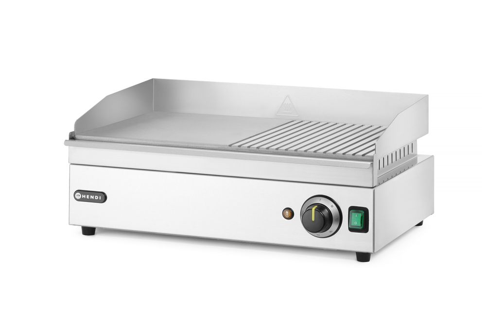 Grillplatte halb gerillt    Kitchen Line  220-240V/2400W  527x404x(H)233mm-ING11446