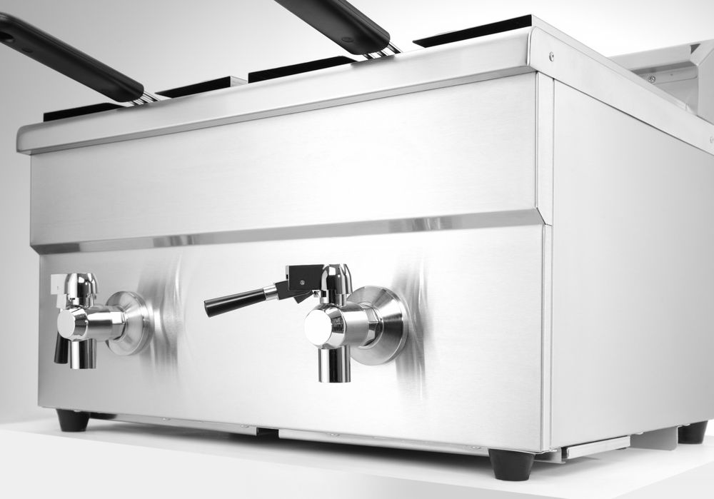Induktionsfritteuse - mit Ablasshahn 2x8 l    Profi Line  16L  230V/7000W  577x609x(H)410mm-ING11586