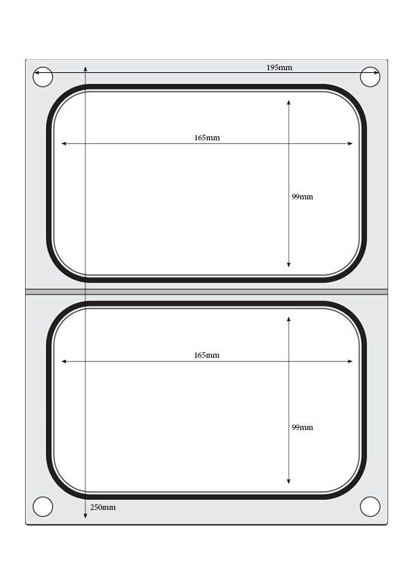 Matrize für Versiegelungsmaschine    zwei Behälter (178x113 mm)-ING11291