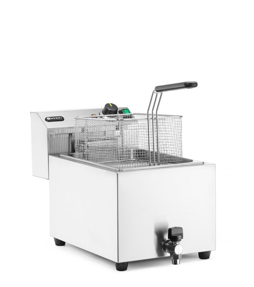 Fritteuse XL Profi Line mit Ablasshahn  10 Liter    Profi Line  10L  400V/6600W  300x680x(H)420mm-ING11315
