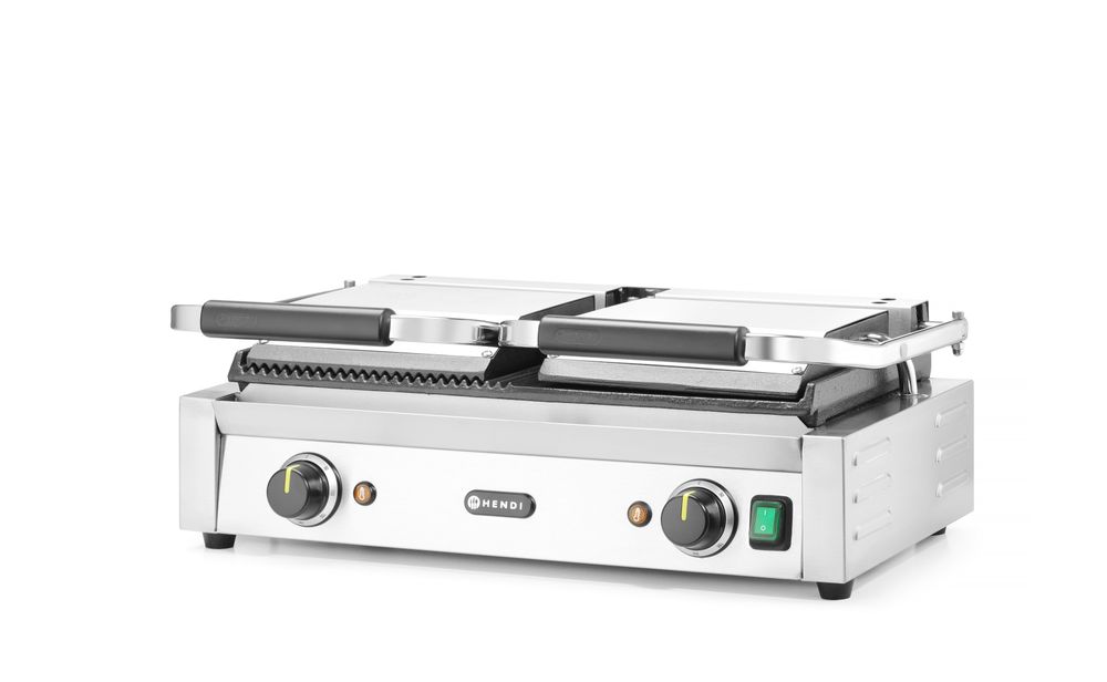 Kontaktgrill - Doppelversion    halb glatt  halb gerillt  230V/3600W  575x430x(H)510mm-ING11604