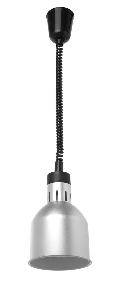 Höhenverstellbare Wärmelampe  zylinderförmig    Silber  230V/250W  ø175x(H)250mm-ING11684
