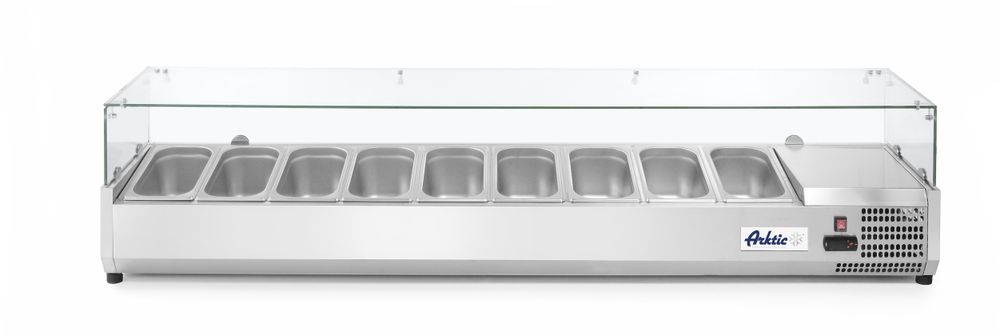 Aufsatz-Kühlvitrine Gastronorm 1/3 Arktic 9x GN 1/3 230V/180W 2005x420x(H)456mm-ING11247