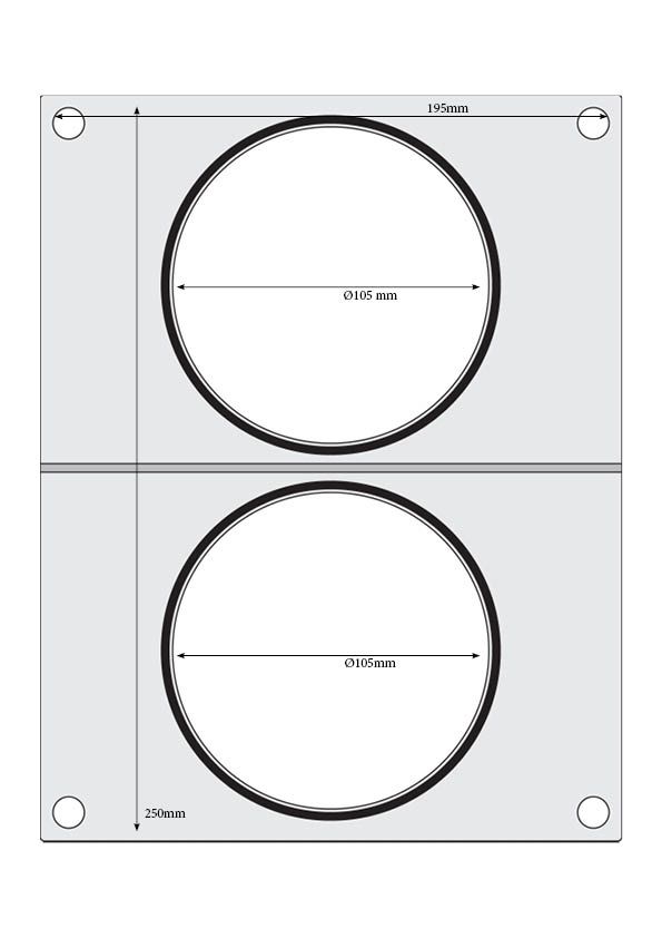 Matrize für Versiegelungsmaschine    zwei runde Behälter (ø115 mm)-ING11295