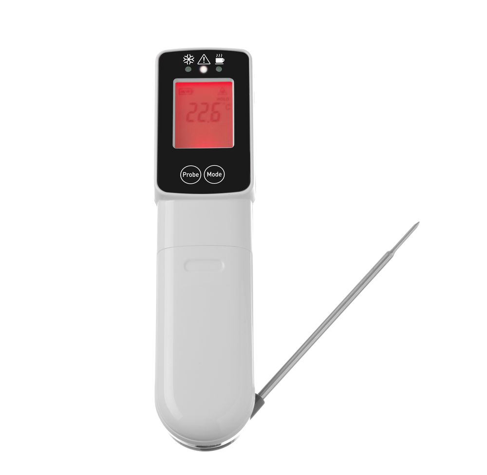 Infrarot-Thermometer mit Sonde 39x53x(H)158mm-ING12314 Infrarot-Thermometer mit Sonde 39x53x(H)158mm-ING12314