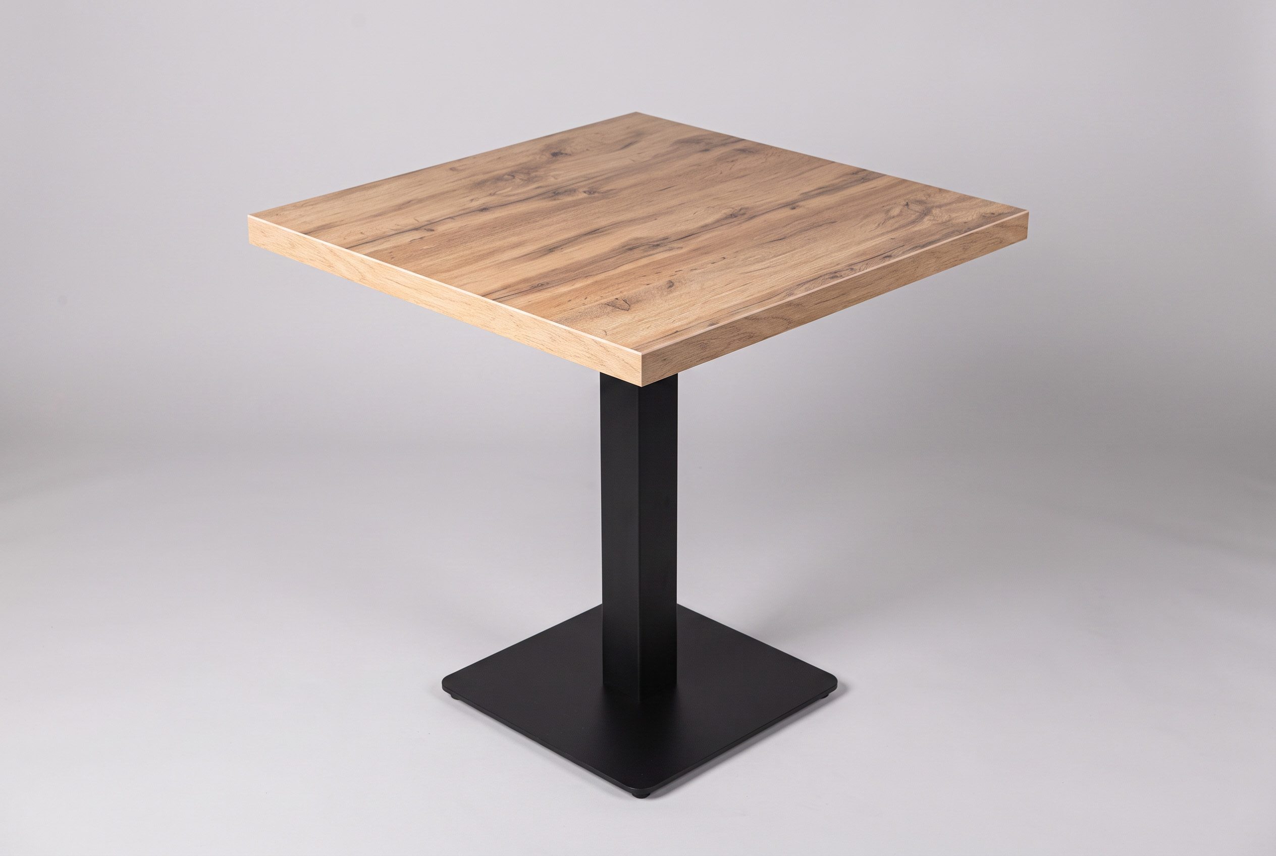 Restaurant Bistro Tisch 80x80cm Andora Eiche Gastrotisch Tischbein Schwarz