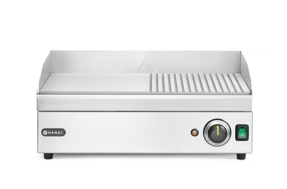 Grillplatte halb gerillt    Kitchen Line  220-240V/2400W  527x404x(H)233mm-ING11446