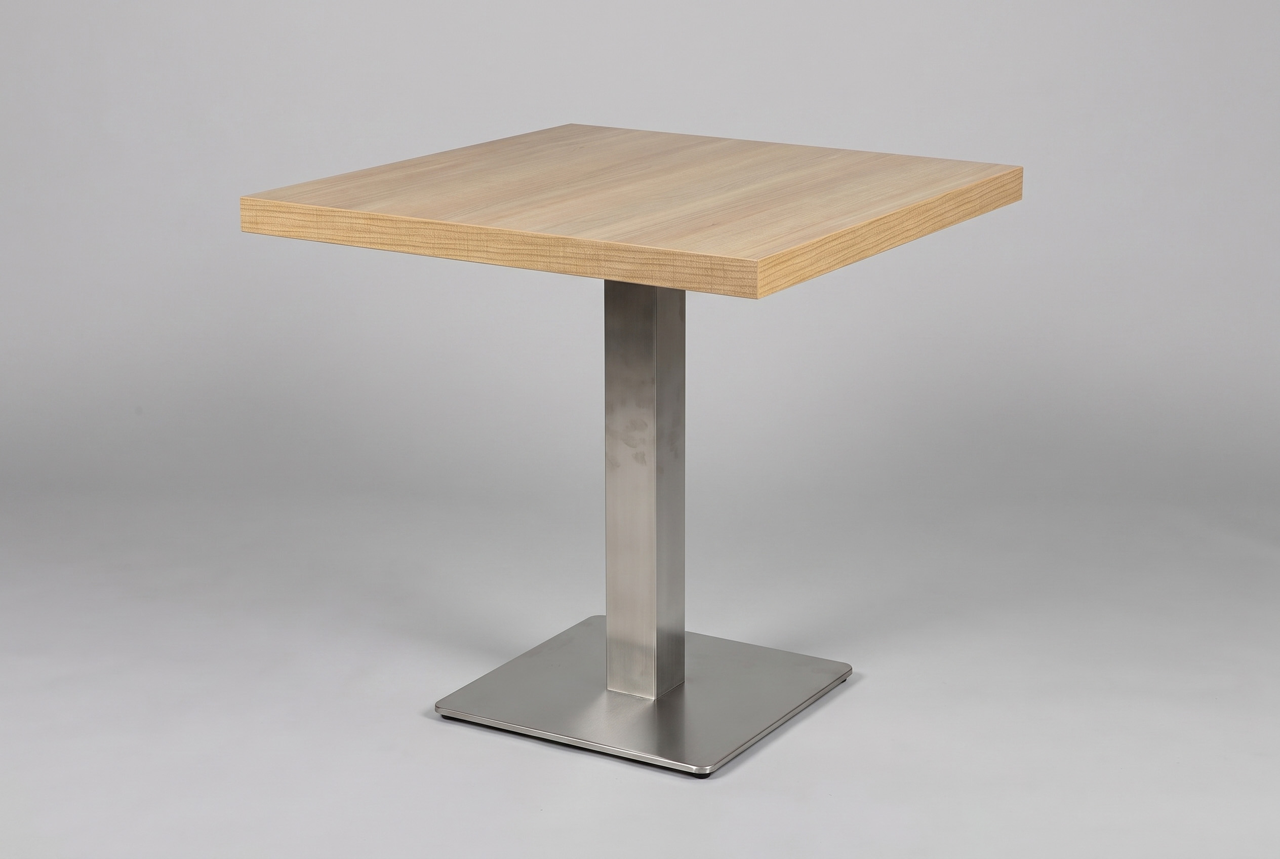 Restaurant Bistro Tisch Lissabon 80x80cm Holzoptik Ahorn Beige