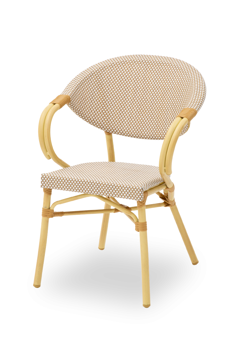 Stuhl Udine in Farbe Beige aus Technorattan Outdoor-ING10889